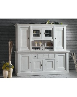 Bahut vaisselier 4 portes blanc