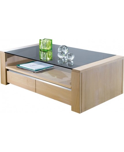 Table basse plateau verre