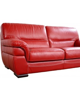 Canapé 2 places cuir rouge