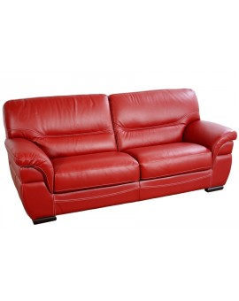 Canapé 3 places cuir rouge