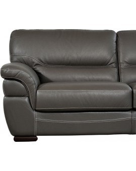 Canapé 3 places cuir gris