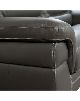 Canapé 3 places cuir gris