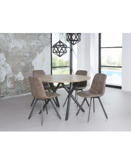 Table ronde pieds métal