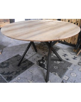 Table ronde pieds métal