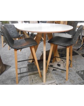 Table de bar ronde ø100cm pieds bois