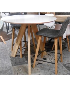 Table de bar ronde ø100cm pieds bois