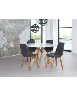 Table ronde ø120cm pieds bois